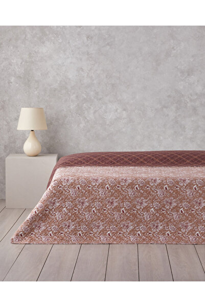 English Home Jacobean Plaid Tek Kişilik Çok Amaçlı Örtü 160x220 cm Bordo