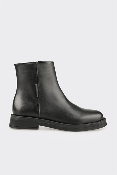 Elle Shoes Siyah Deri Kadın Günlük Bot