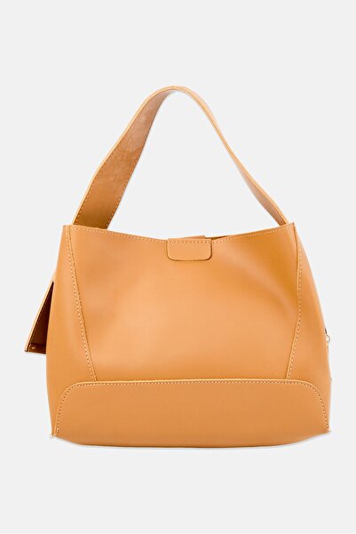 Lucky Bees Women Brand Logo Shoulder Bag With Pouch, Light Brown