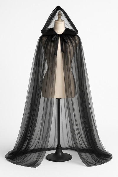 GlamarouX Tul Pelerin Kostum Siyah
