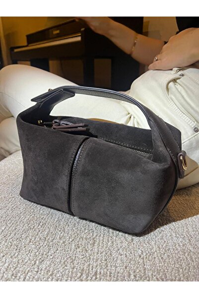 shop Gerçek Süet Deri Uzun Askılı Kadın Omuz & El Çantası – Kahverengi | Günl...