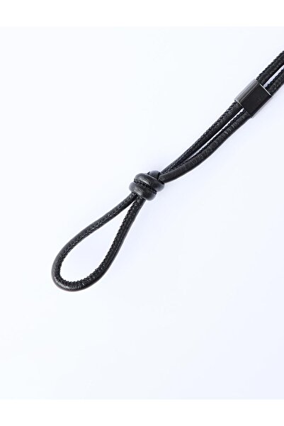 Jimmy Key Siyah Bağcık Detaylı İpli Kemer