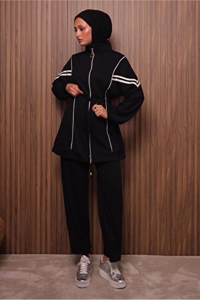 TRENDTESETTÜR Women's Black Belted Pants Suit t 0035