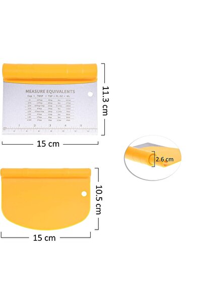 Flippy Dough Cutter 15x10.5 cm Flippy, 2 In 1, Stainless Steel Blade, ABS Handle, Plastic Paddle, Yellow