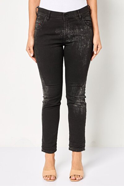 Diesel Women Regular Fit Washed Stretchable Jeans, Black