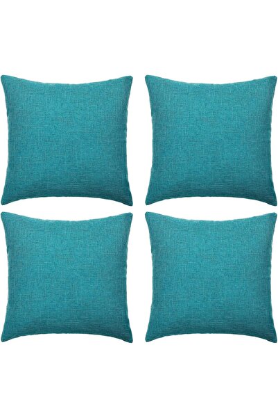 Tan.Tomi Pillow Covers, Light Blue, Set of 4, 60x60cm