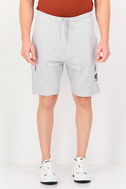 BLANK ESSENTIALS Men Brand Logo Cargo Shorts, Grey