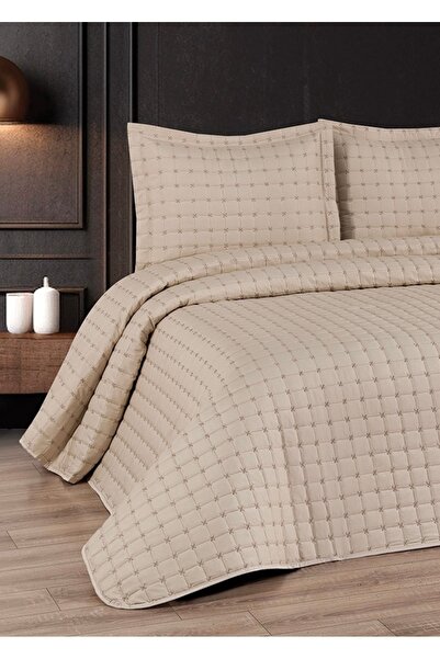 ARSEM EV TEKSTİL Cuvertură de pat matlasată Hayal Krem, dublă, brodata