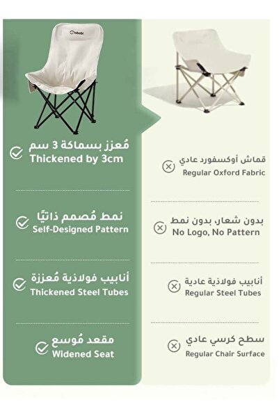 hibobi Foldable Travel Chair with Multiple Functions for Outdoor Use – Thick Padded Seat with Storage Bag