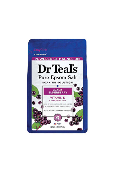 Dr Teals محلول نقع ملح إبسوم النقي من دكتور تيلز بنكهة البلسان الأسود 1.36 كجم