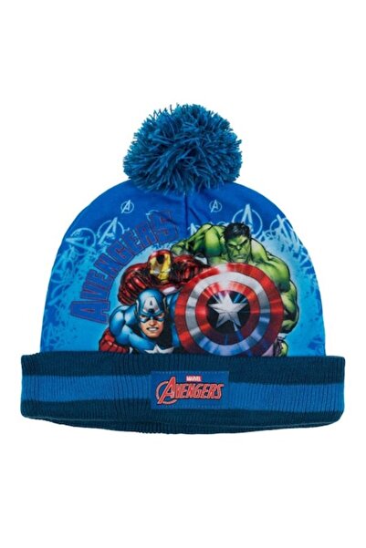 OEM Căciulă albastră Avengers cu pompon pentru copii