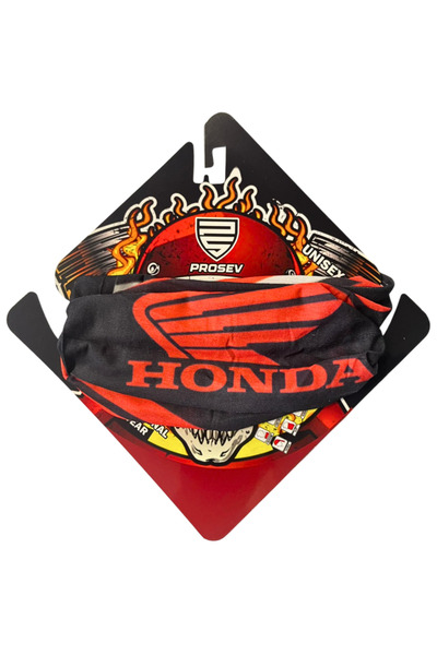 Prosev Kırmızı Honda Kanatlı Siyah Bandana/Baf - HNDA SAĞLAM