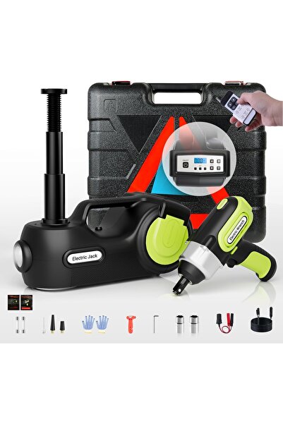 ET-LIFE مجموعة رافعة سيارة كهربائية 5 طن 12 فولت رافعة سيارة هيدروليكية مع مفتاح ربط كهربائي، لشاحنات الدفع الرباعي