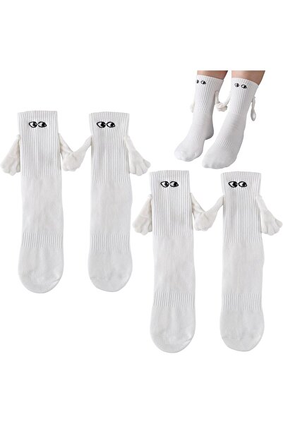 RADIOTRONICS Couple Holding Hands Magnetic Socks (Unisex, Mid-Tube)