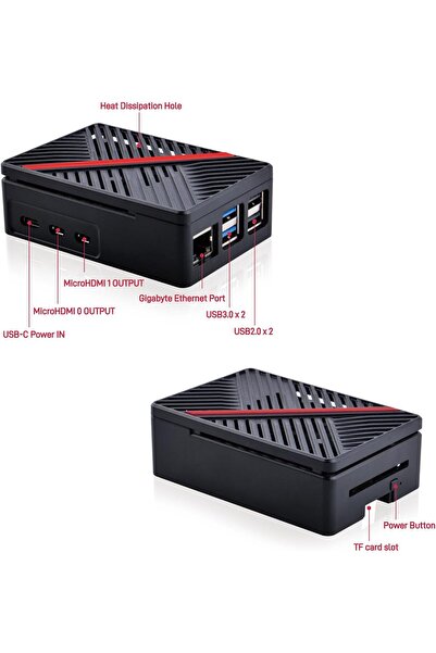 GeeekPi Raspberry Pi 5 ABS Case with Armor Lite V5 Cooling Fan (4GB/8GB) - Black