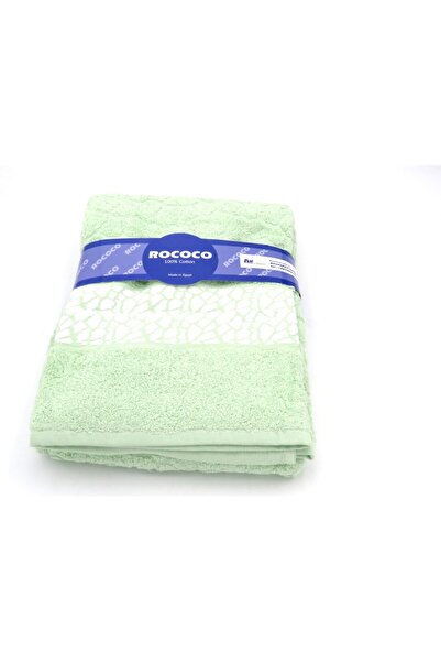 ABS Karma Bath Towel 100% Cotton, 70x140cm, Green with White Print, Egypt