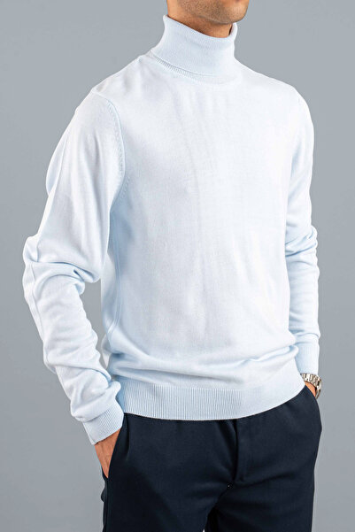 bombe Ανδρικό πλεκτό πουλόβερ με ζιβάγκο με λεπτή εφαρμογή