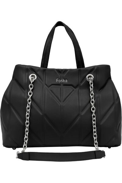 FOSKA Women's Quilted Shoulder Bag - High-Grade PU Leather with Chain Strap
