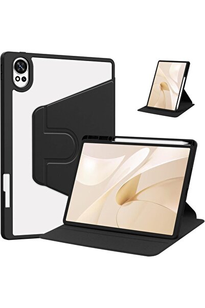 007 Moninesta Clear Hard Case for Huawei MatePad 12X 12-inch (2024) with Pen Holder (Black)