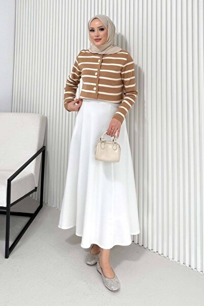 Melike Tatar Ριγέ Πλεκτό Ζακέτα 70-2419