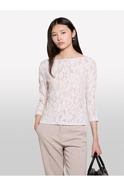 Sisley Γυναικείο μπλουζάκι με λαιμόκοψη και μανίκια τριών τετάρτων - 324A33LZL106O