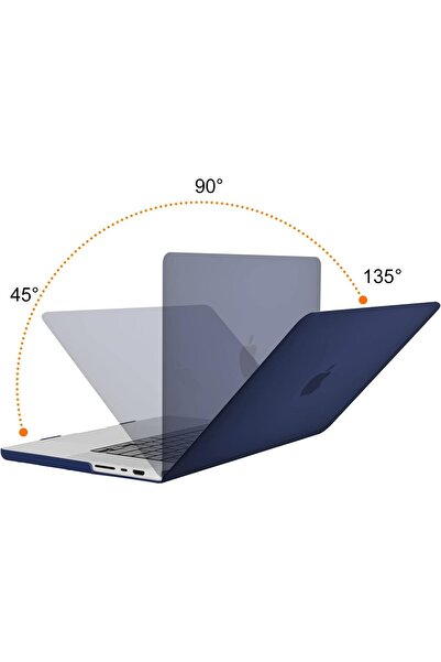Mosiso Hard Plastic Protective Case w/ Touch ID for MacBook Pro 16-inch (2021-2024) - Navy Blue