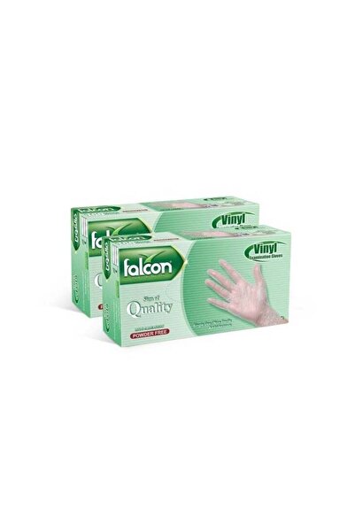 Generic Falcon Vinyl Gloves - Clear Powder Free (2 Packs x 100 Pieces)