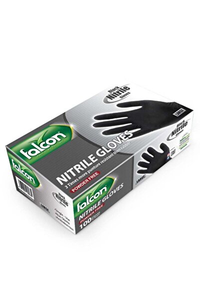 Falcon Nitrile Gloves 100 Pieces Powder Free Large Black