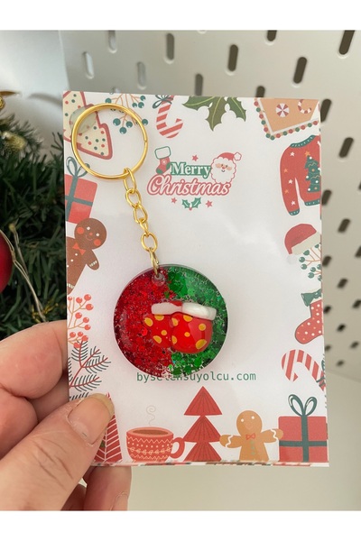 By Selen Suyolcu سلسلة مفاتيح إيبوكسي تحت عنوان عيد الميلاد