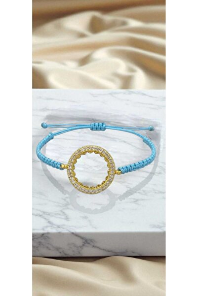 şinda takı Çerçeve Içine Çeryek Altın Takılan mavi makrome çeyrekli ipli bile...