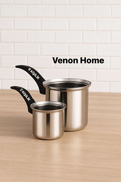 VENON Set of 2 -- Coffee Pot No 3 and No 6 Turkish Coffee Pot Dishwasher Safe, Lifetime Warranty