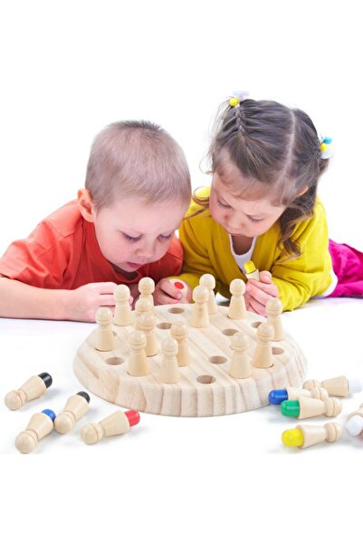 Flippy Memory Game - Wooden, 17 cm Board, Interactive, Ages 4+, 6 Colors