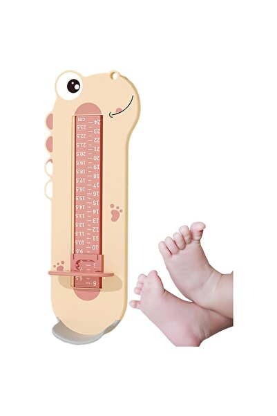 Flippy Baby Foot Measuring Device, 9-24 cm, Dinosaur Model, Pink