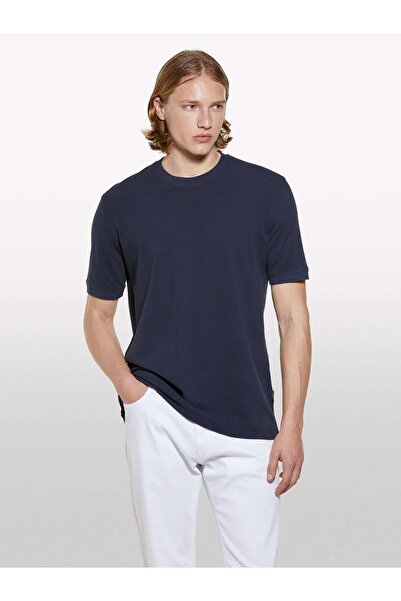 Sisley 100% бавовна, кругла горловина, прямий крій, чоловіча футболка, синя футболка - 325P3089S104J