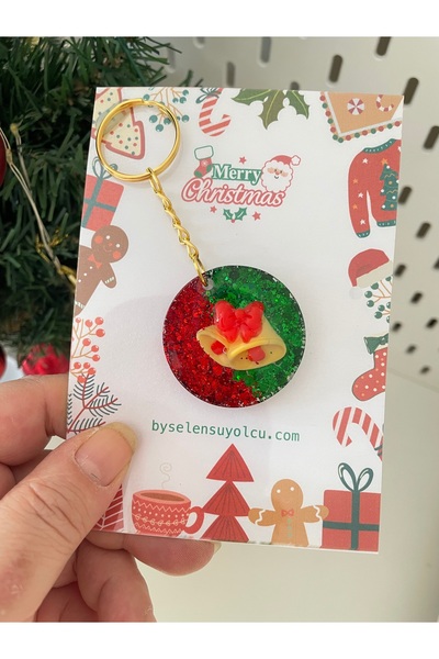 By Selen Suyolcu سلسلة مفاتيح إيبوكسي تحت عنوان عيد الميلاد