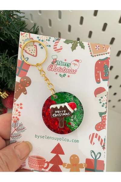 By Selen Suyolcu سلسلة مفاتيح إيبوكسي تحت عنوان عيد الميلاد