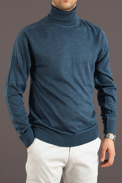 bombe Men's Slim Fit Turtleneck Knitwear Sweater