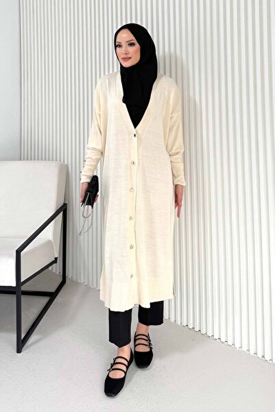 Melike Tatar Μακρύ πλεκτό ζακέτα 70-2431