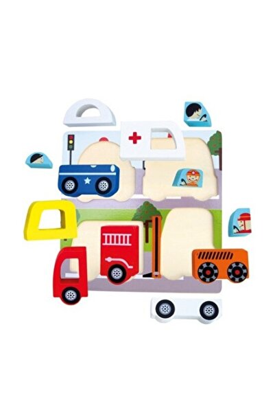 Flippy Montessori Toy 3D Puzzle Wooden, 36+ Months, Cars Model, 18 x 18 x 1.5 cm, Multicolor