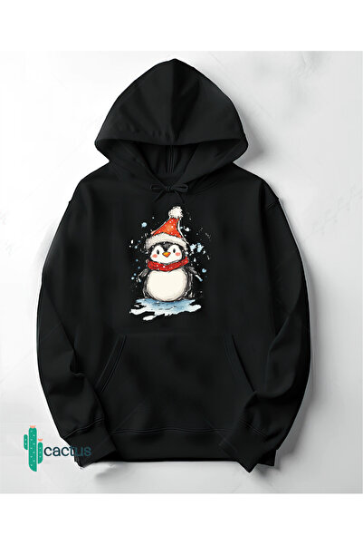 CACTUS COLLECTION με κουκούλα Φούτερ Unisex Hoodie 3 νήματα από βαμβάκι O oversized Penguin