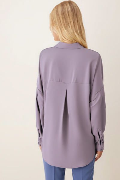 armonika Women's Dark Gray Oversized Long Basic Shirt Arm-22Y001118