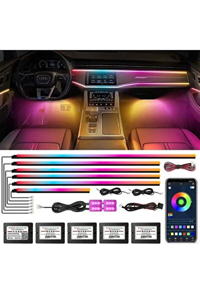 TOBYS شريط إضاءة LED داخلي للسيارة من الأكريليك من توبي دريم كولور، 10 في 1 م...