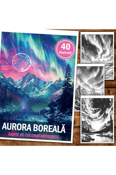 Legendary Gifts Книга за рисуване, 40 илюстрации Aurora Borealis
