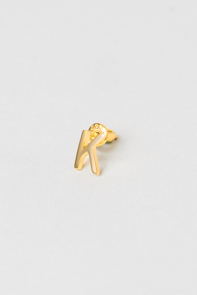 So CHIC... My Story K Harfi 18 Ayar Sarı Altın Kaplama Gümüş Tek Küpe