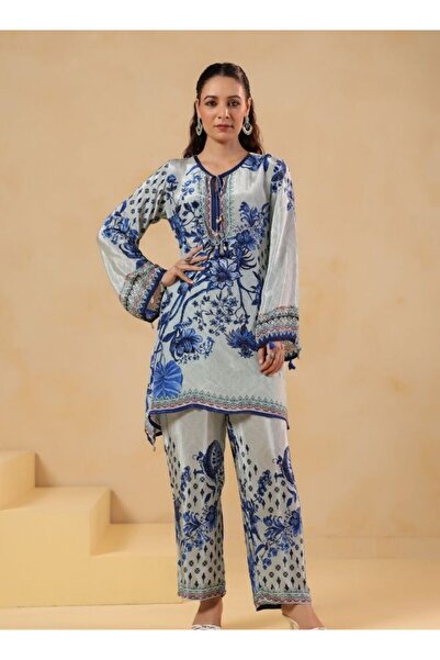 HashtagBe Blue Floral Printed Kurta Set