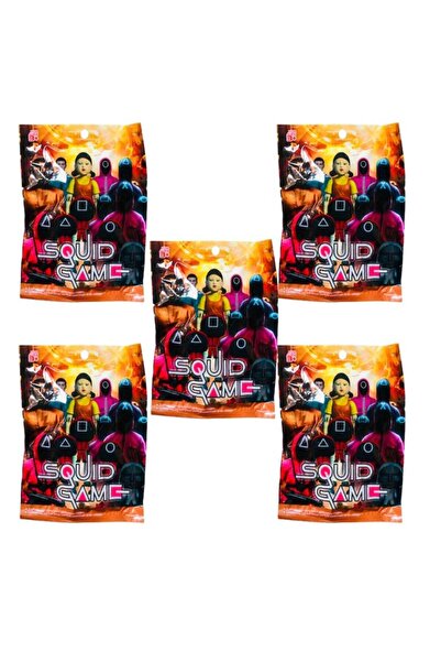 OEM Set 5 plicuri Squid Game, cu figurina si cartonase surpriza, Mistery Box,...