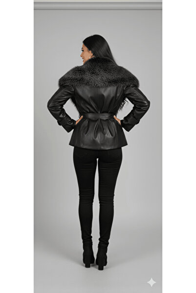 cemo YAKA KÜRKLÜ DERI MONT