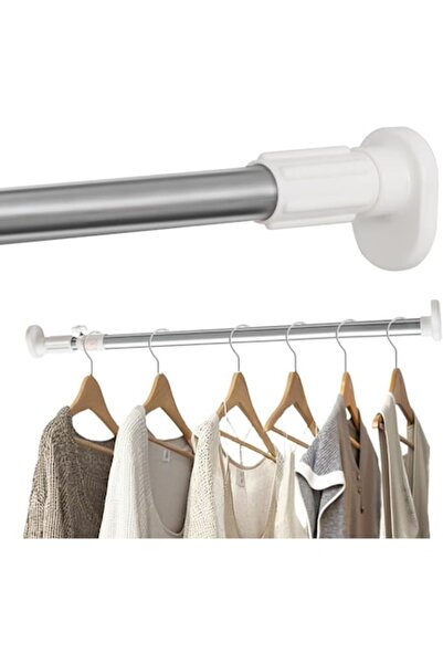Oemine Hershii extendable hanger rod, stainless steel, silver, 71-120 cm, drill-free mounting
