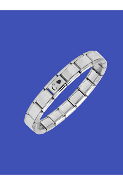 fmaccessoriess Çelik Bileklik İtalyan Charmlı Kalpli Harfli Kararmaz Solmaz E...