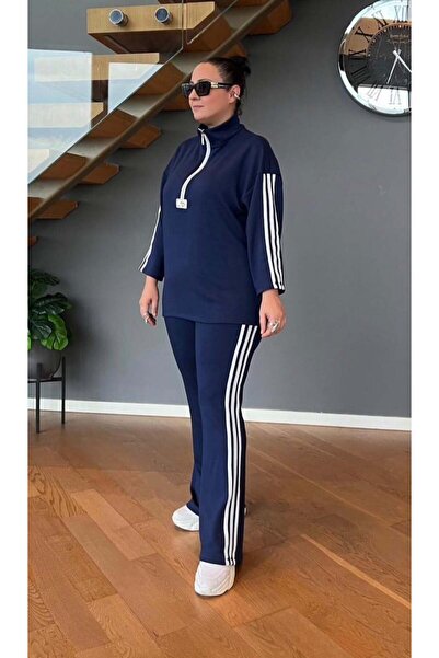 Vio Moda Büyük Beden Large Size Flared Modal Set